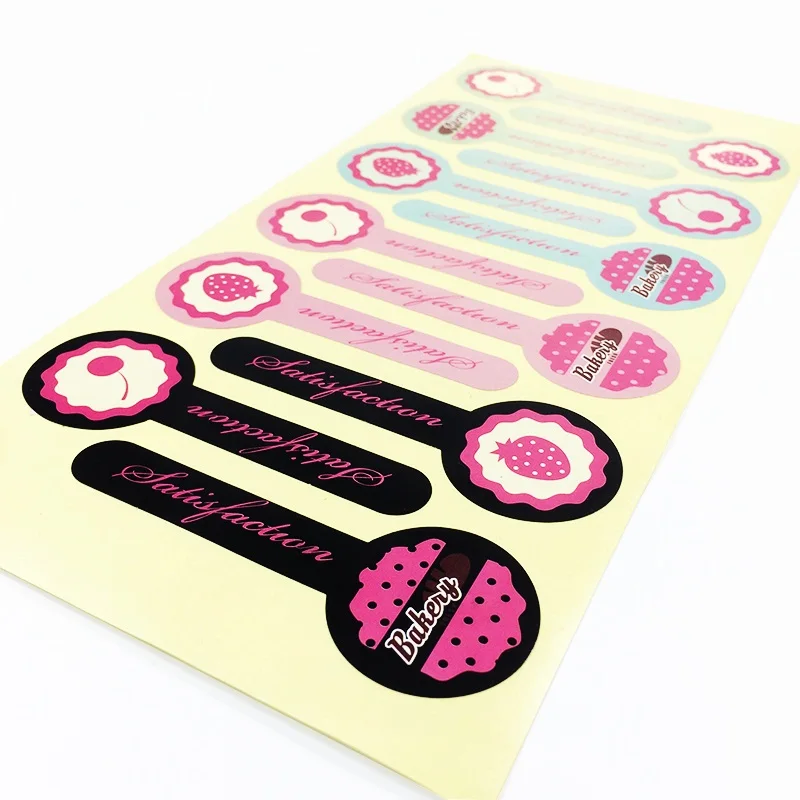 

600 шт./лот клейкая печать в виде леденцов из крафтовой бумаги для выпечки, подарочные этикетки, наклейки для творчества