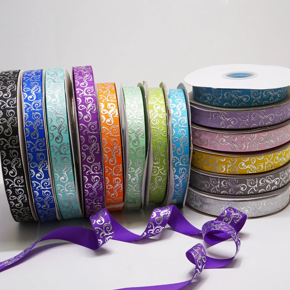 Лента из фольги бесплатная доставка 7/8 дюйма 50 ярдов одноцветная Серебряная