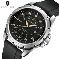 sapphero mens watch waterproof 10atm silicone strap japanese quartz movement advanced wristwatch classic formal luxury clock
