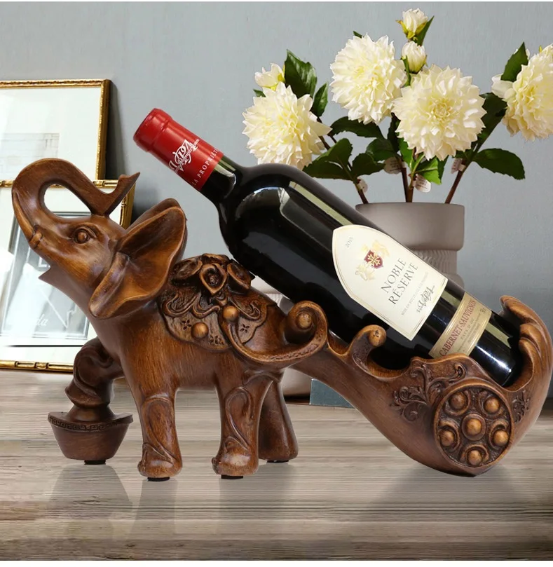 

Modern Red Wine Home Decoration Figurines Creative Elephant Resin Craft Home Decoration Furnishing Articles Wedding Decoration