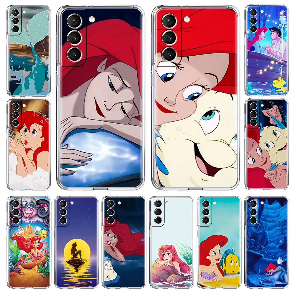 

Прозрачный чехол для Samsung Galaxy S20 FE S21 Ultra S10 S9 Plus, мягкий прозрачный чехол с милым аниме принтом русалки, роскошный чехол