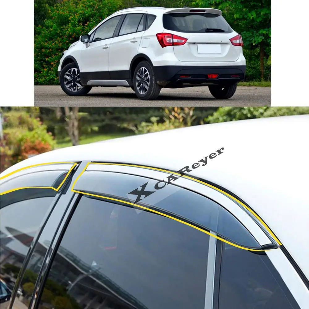 

For SUZUKI S-cross Scross SX4 2017 2018 2019 2020 2021 Car Sticker Plastic Window Glass Wind Visor Rain/Sun Guard Vent Parts