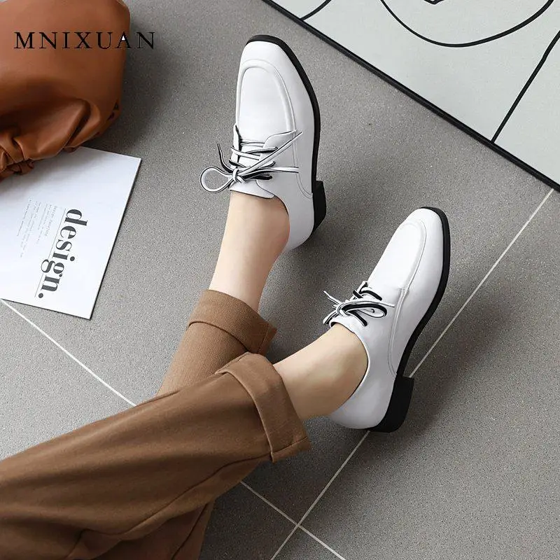 MNIXUAN удобные женские туфли на плоской подошве повседневные оксфорды 2020 весна