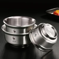stainless steel bowl anti scalding household rice bowl children double adult iron bowl soup bowl porridge restaurant tableware