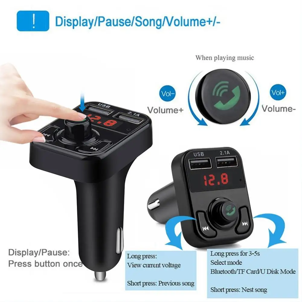 Автомобильный комплект громкой связи беспроводной MP3 плеер Bluetooth FM передатчик ЖК