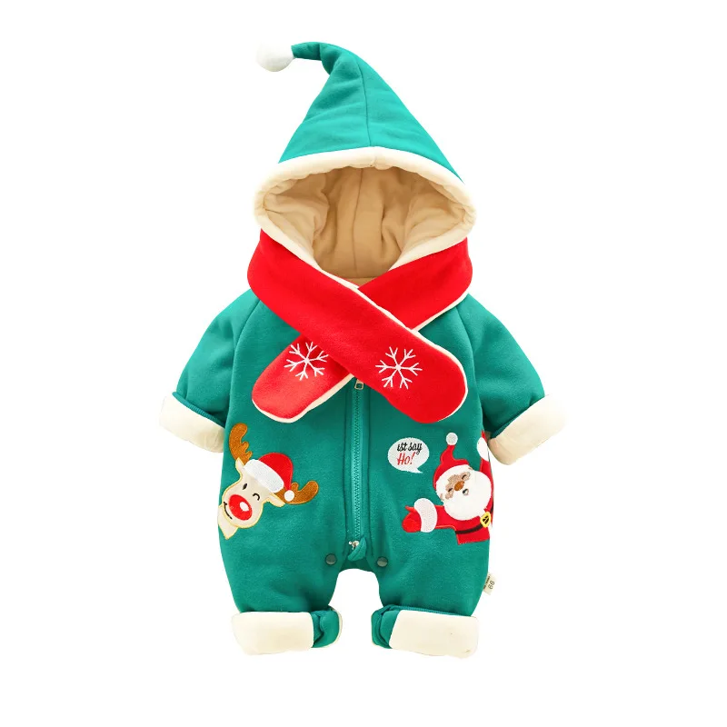 Рождественские комбинезоны с капюшоном для маленьких мальчиков и девочек, зимние теплые утепленные комбинезоны, одежда для малышей, детей от AliExpress RU&CIS NEW