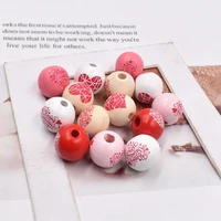new diy love english printed wooden bead jewelry accessories valentines day love decorative wooden beads loose beads