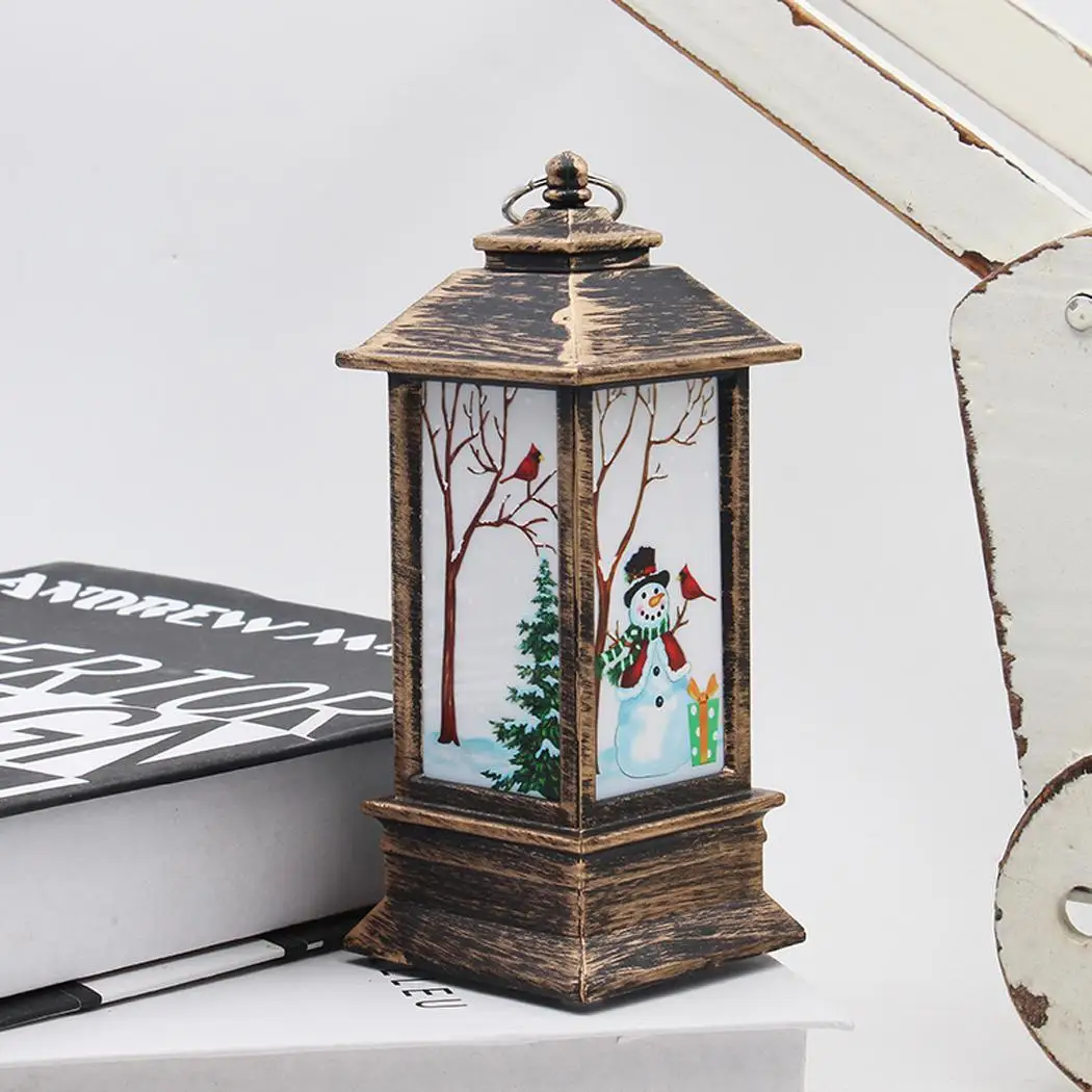 Домашний теплый желтый Рождественский светодиодный светильник с изображением