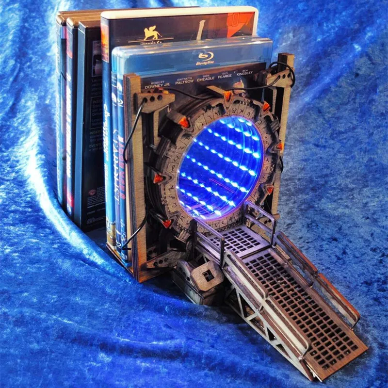 

Stargate Bookend - Galaxy Gate Bookends, Creative Cross-Border Time Tunnel Magical Portal Bookends for Book Shelf Decorative