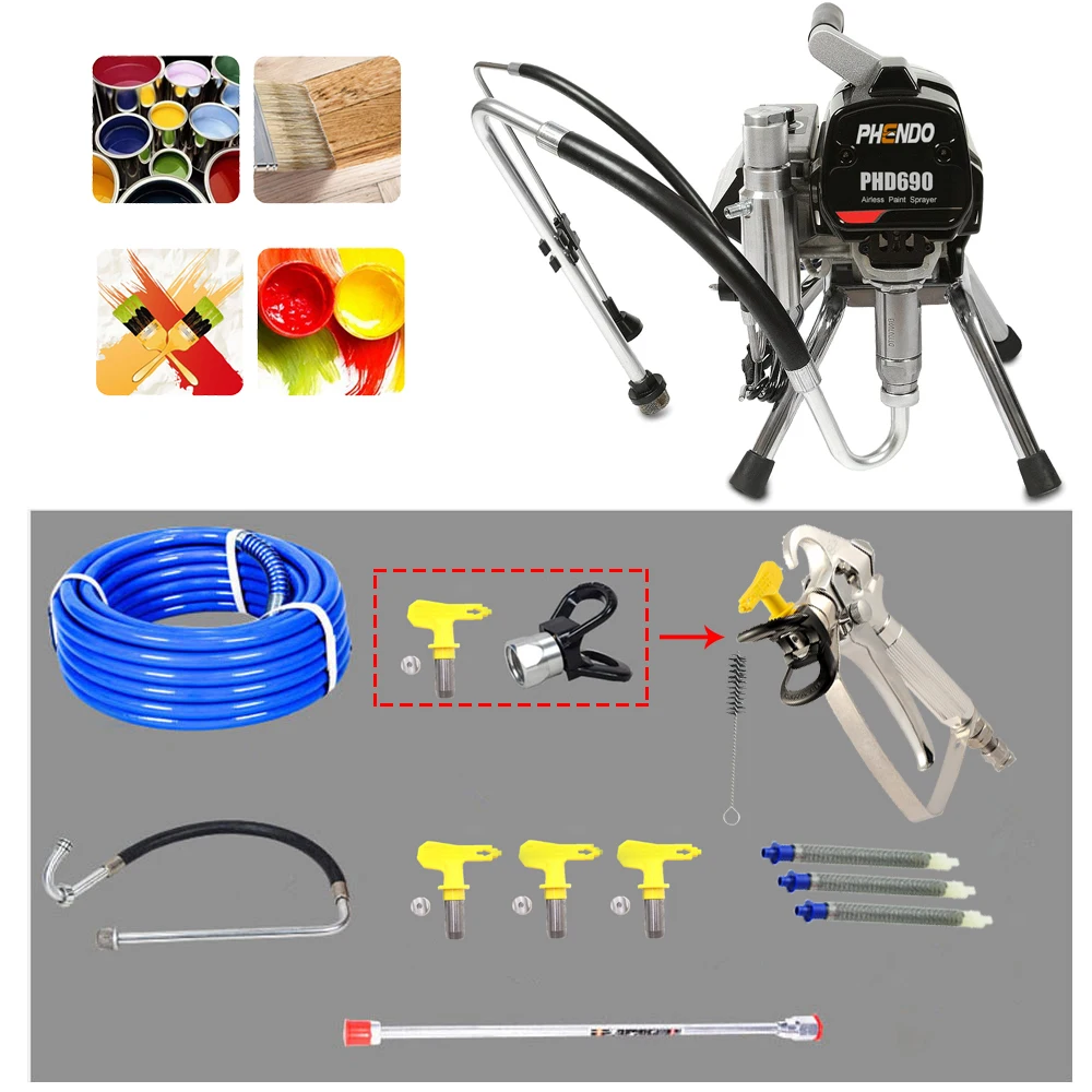 Профессиональный безвоздушный распылитель PHENDO с бесщеточным Мотором краски 1500