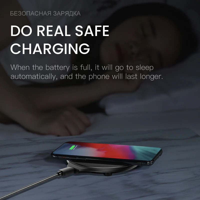 Беспроводное зарядное устройство iONCT 10 Вт для iPhone X XR XS быстрая Беспроводная
