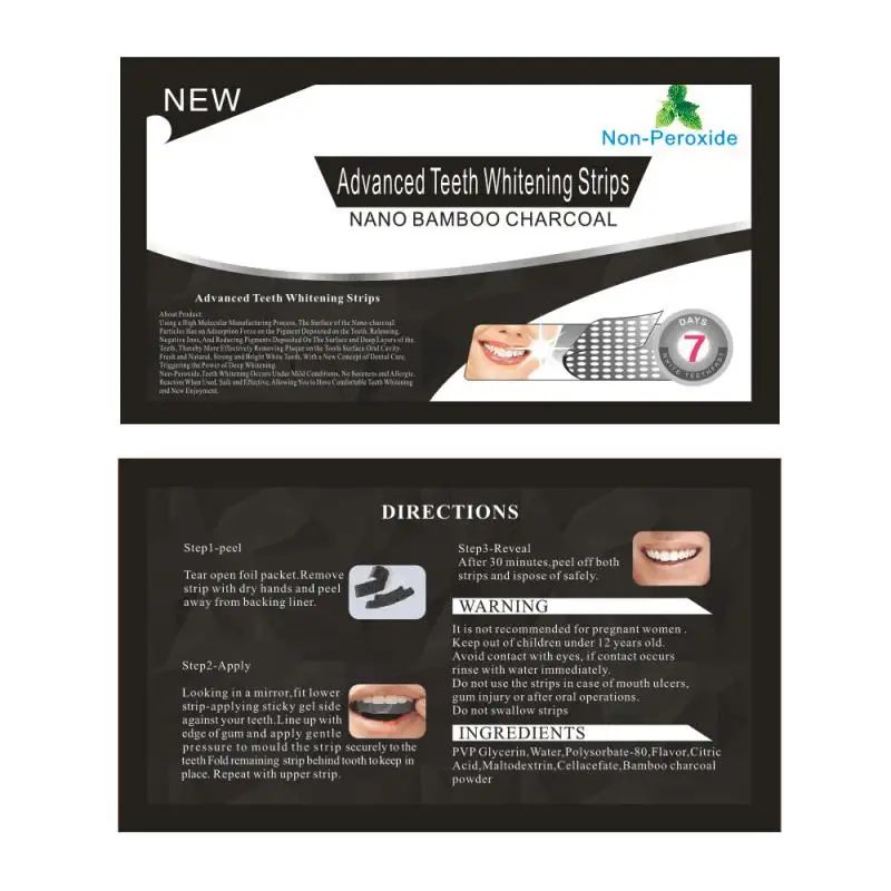 2 шт. патчи для отбеливания зубов с бамбуковым углем|Отбеливание зубов| |