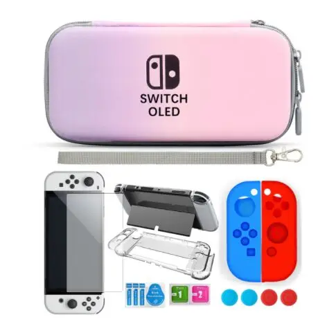 Закаленная пленка для NS Switch OLED сумка хранения с 10 слотами игровых карт Прозрачный