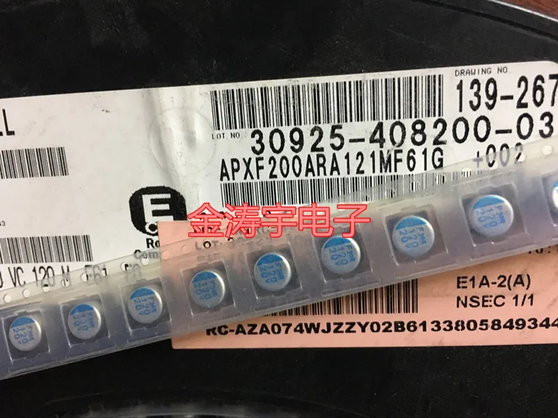 

Solid patch capacitance 20v120uf 6.3 X6.1 APXF200ARA121MF61G