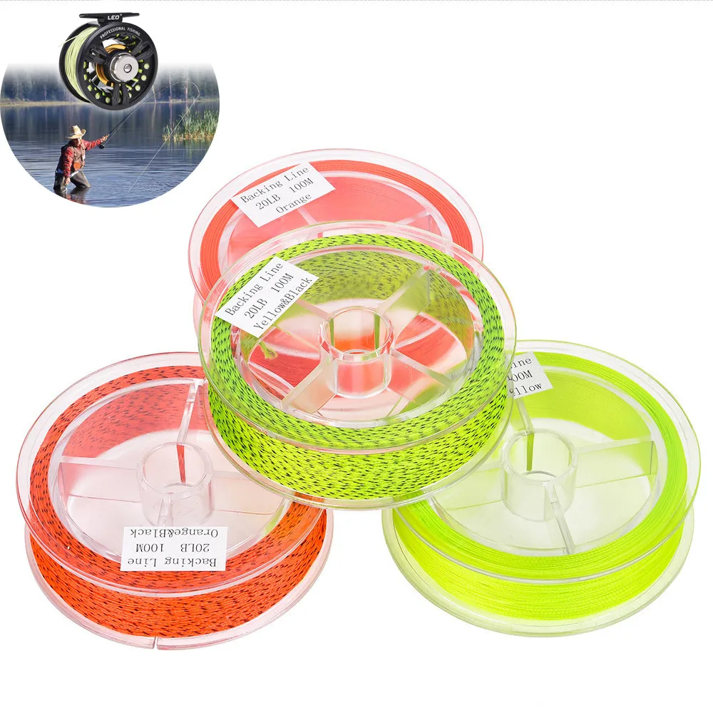 

100M 20 LBS Braided Nylon Fly Line Fly Fishing Backing Line Carbon Fiber Leader Line Fly Fishing Line Tackle Tool
