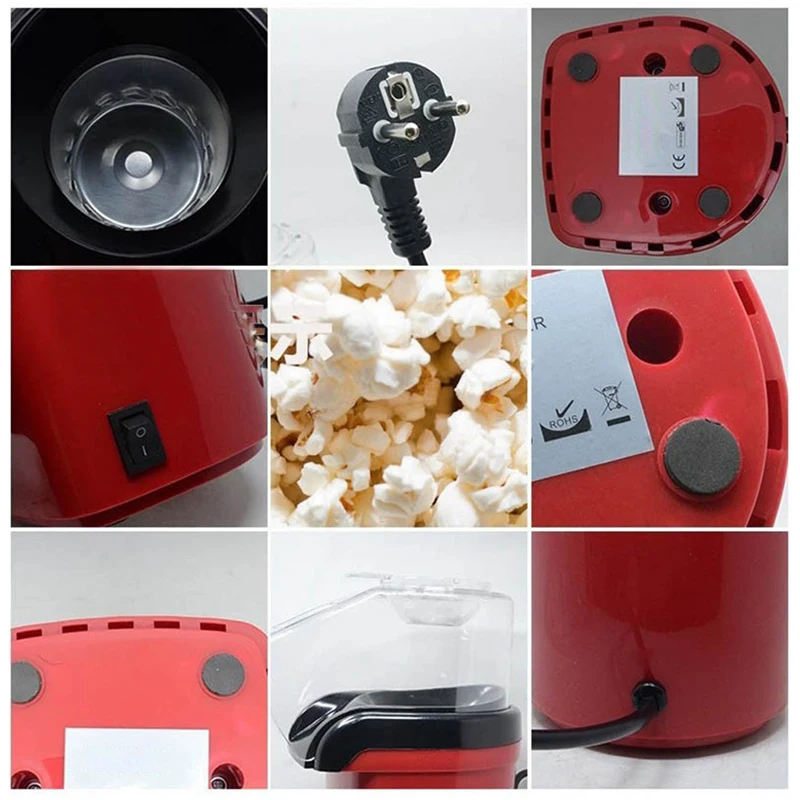 

1200W 110V Mini Household Healthy Hot Air Oil-Free Popcorn Maker Machine Corn Popper For Home Kitchen Eu Plug