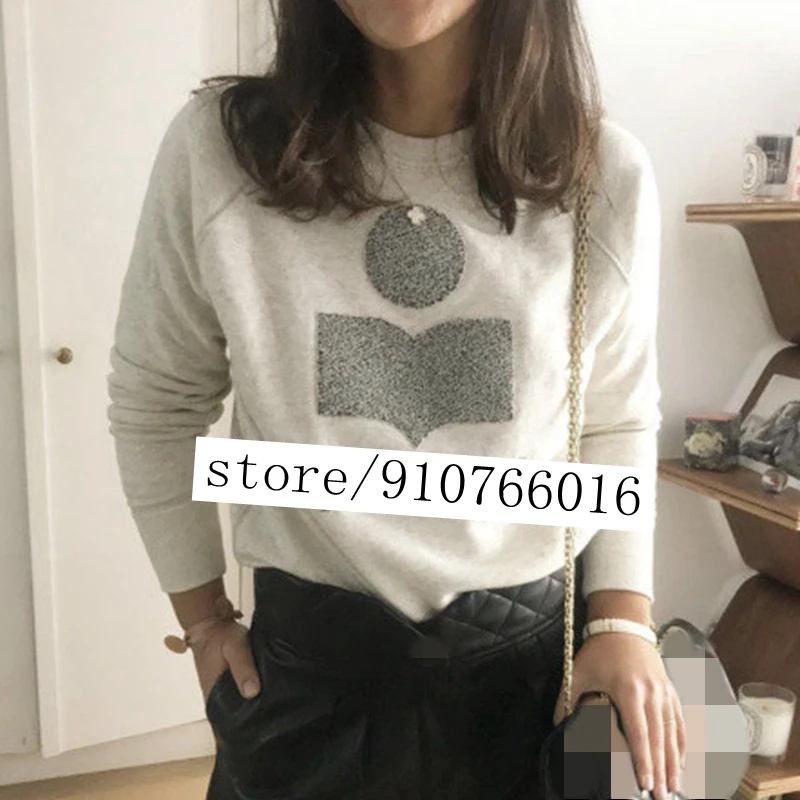 

Woman Long Sleeve Hoodies 2021 O Neck Cotton Gray Jumpers