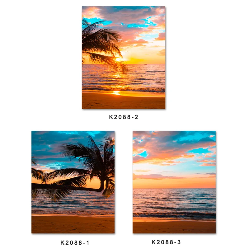 

Natural Gold Beach Sunset Landscape Posters and Prints Mediterran Canvas Painting Scandinavian Wall Art Picture for Living Room