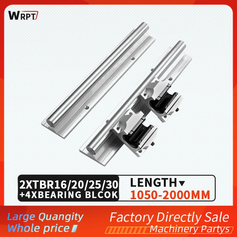 

2pcsTBR16/20/TBR25/TBR30-1050mm-2000mm + 4pcs TBR16/20/25/30UU linear ball bearing support block CNC router for 3D printer parts