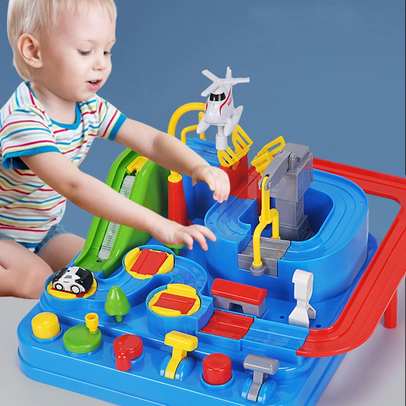 Обучающие игрушечные автомобили настольные игры с треками механические стоянки