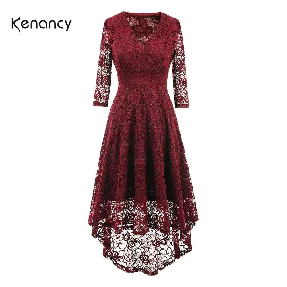 Kenancy 3 однотонные сексуальные платья с V образным вырезом и коротким рукавом