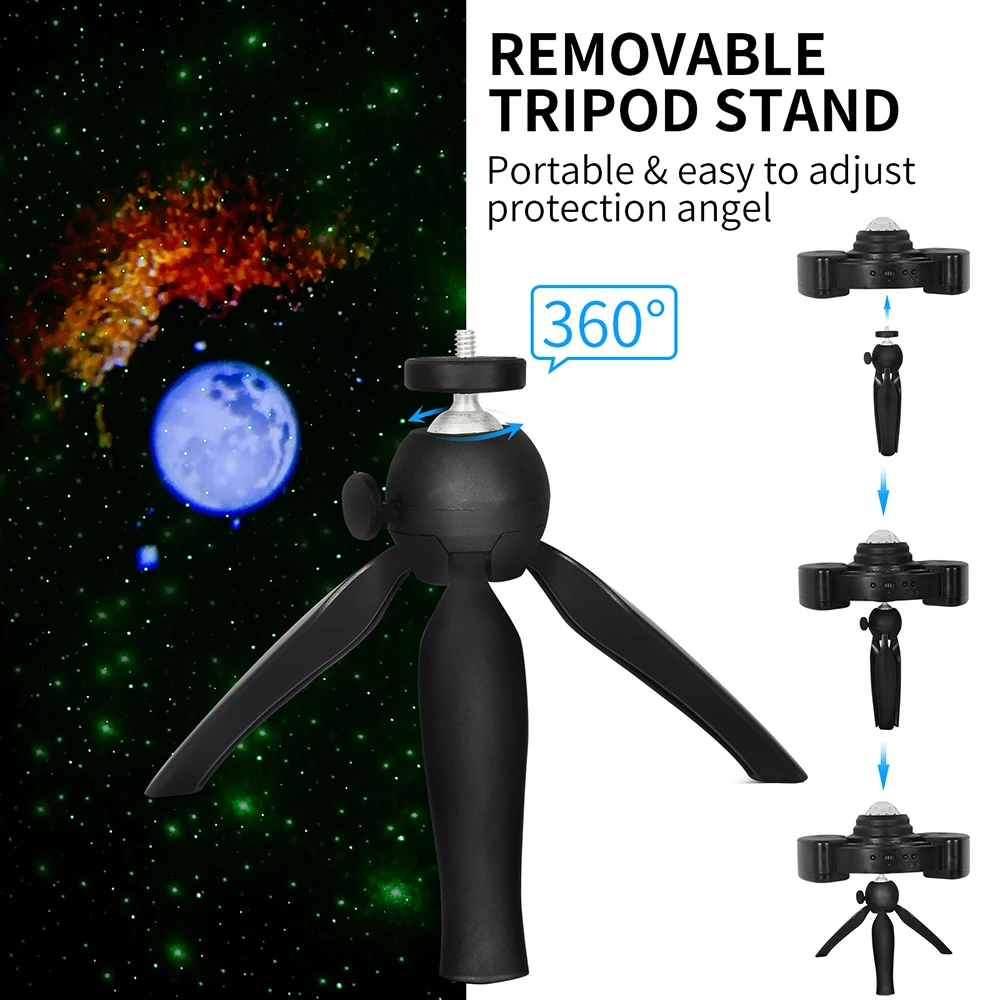 Цветной светодиодный проектор Stary Sky музыкальный Bluetooth плеер вращающийся Ночной