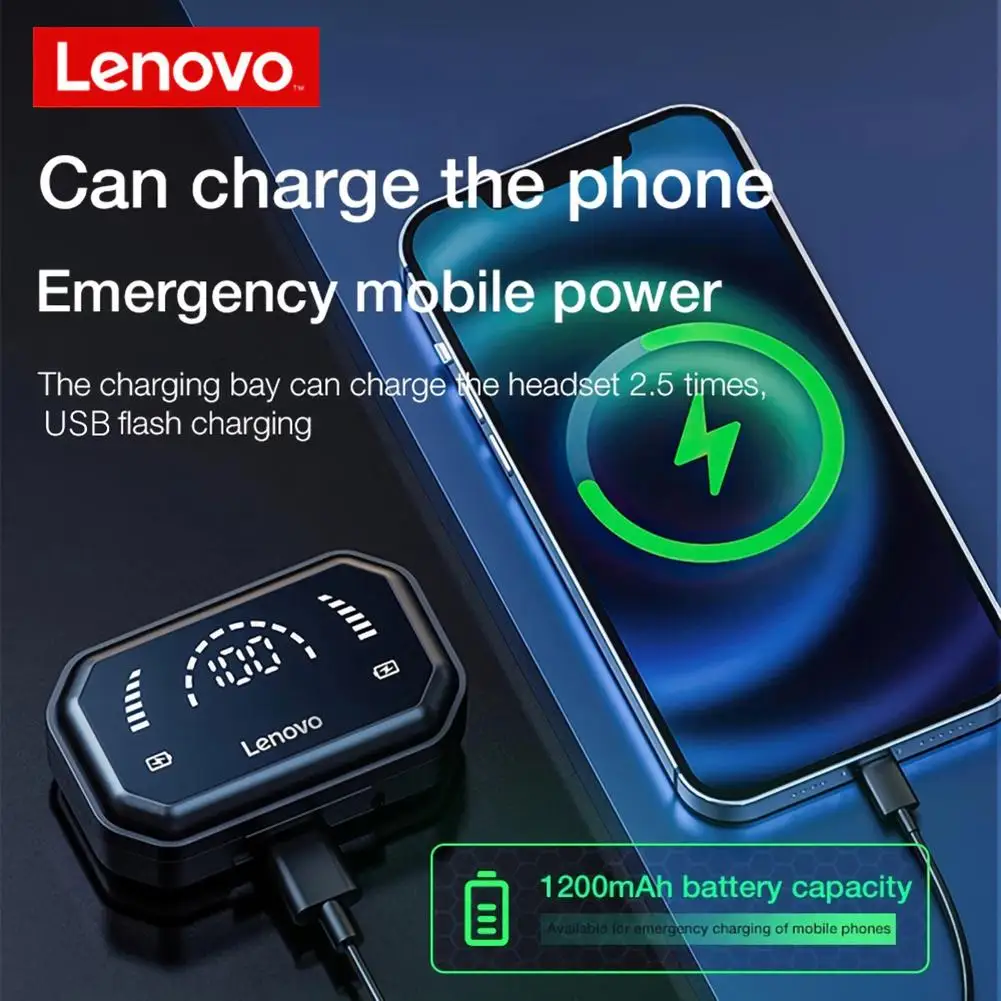 

Tws Wireless In-ear Earphone Lenovo Lp3 Pro Bluetooth5.0 CVC8.0 Noise Digital Reduction Hifi Sounds Led Display Headset With Mic