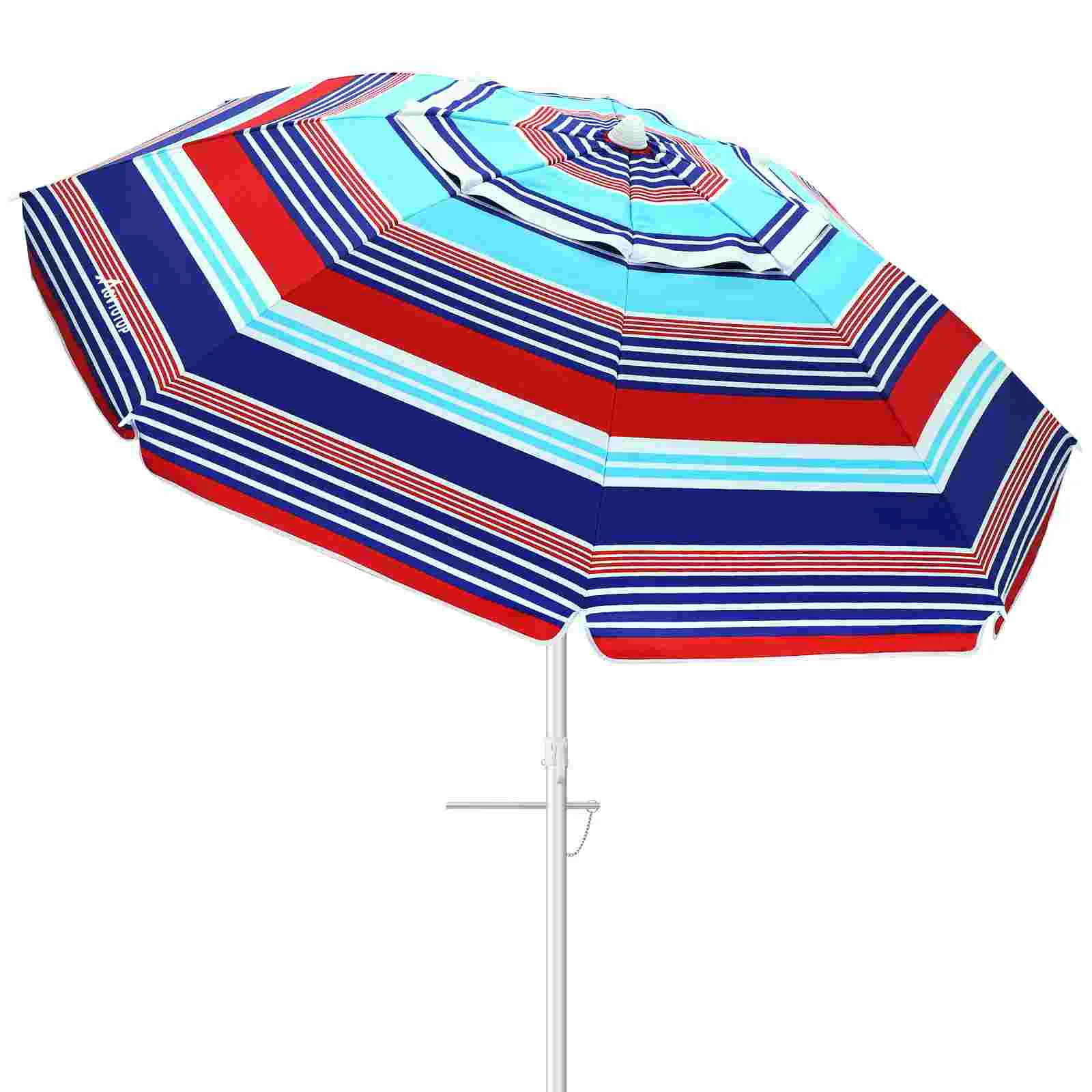 

MOVTOTOP PR1824 6.5ft Beach Umbrella Outdoor Sunshade Umbrella Crank Adjustable Umbrella Canopy for Garden Deck Backyard Pool (