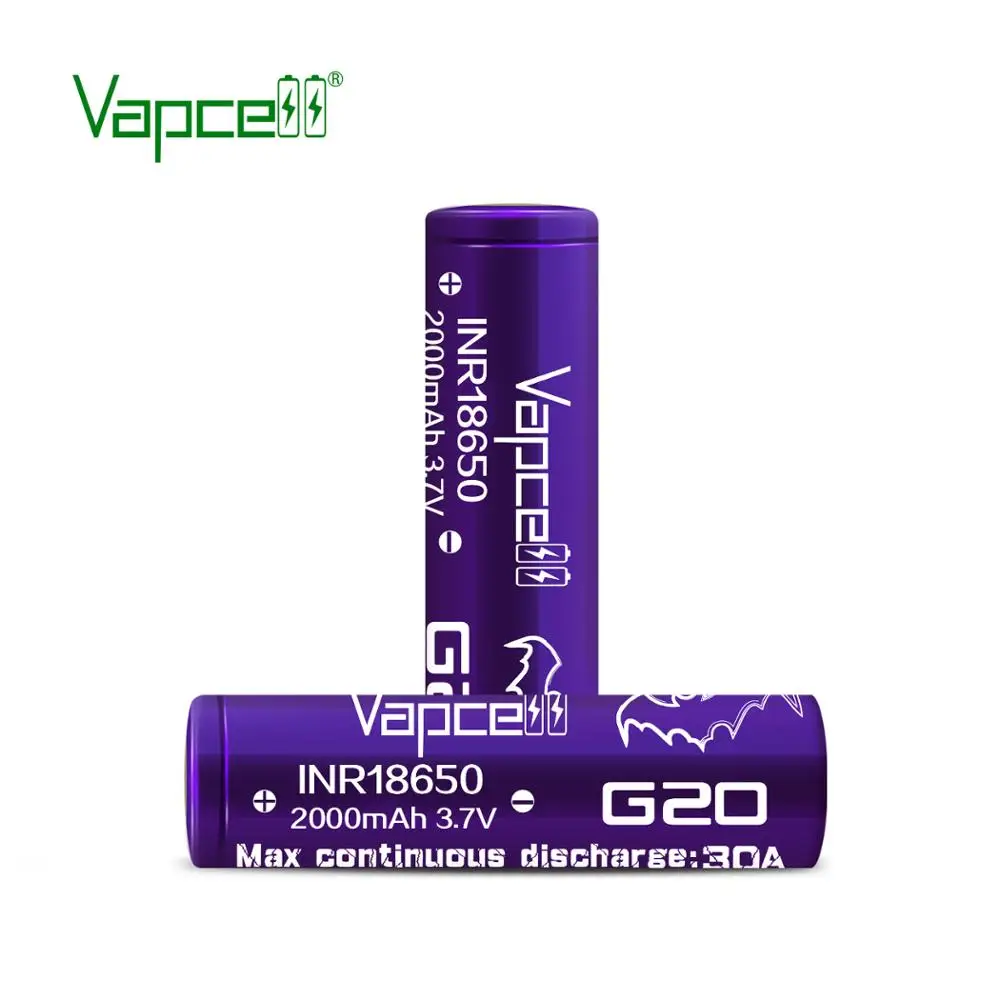 Бесплатная доставка оригинальный Vapcell G20 18650 2000mah 30A аккумулятор переобмотки H20 3 7 V