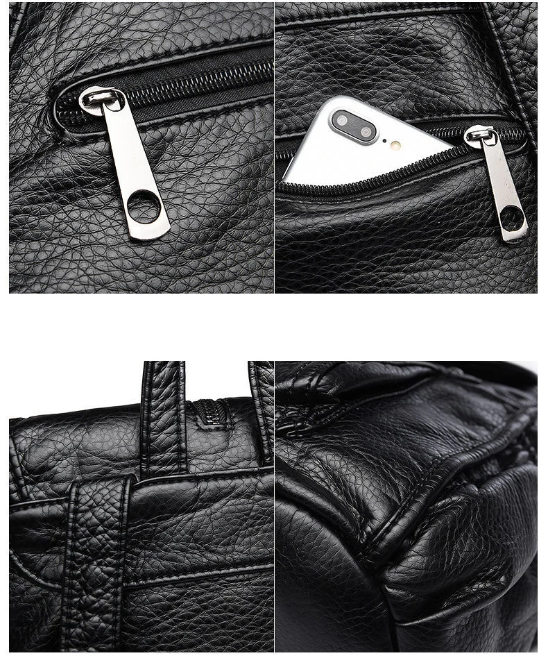 

Leather Women Backpack Female Soft Multifunction Casual Lady Back Pack High School backpack Student Bagpack Ladies Bag T62402