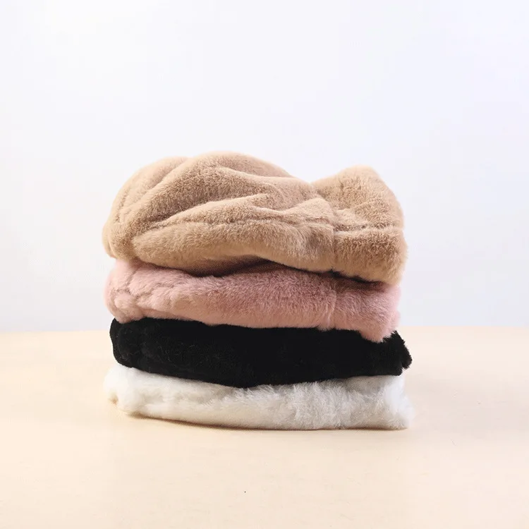 Шапка рыбака женская теплая плюшевая Панама в японском стиле милая однотонная