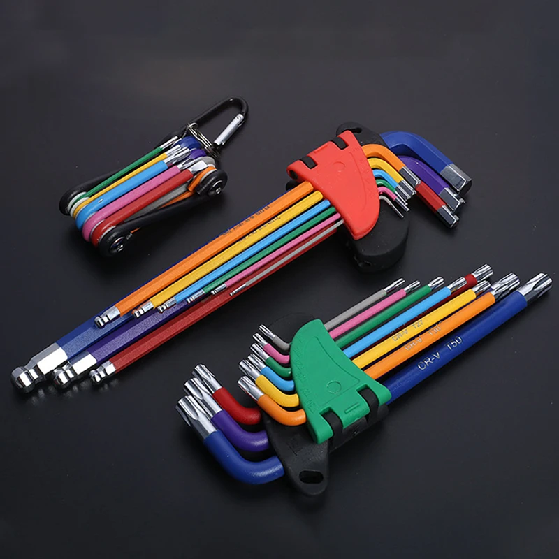 

#9pcs Screwdriver Hex Allen Wrench Set Colour Coding Wear-resisting Anticorrosion Allen Key Sets Hexagon Torx Star Spanner