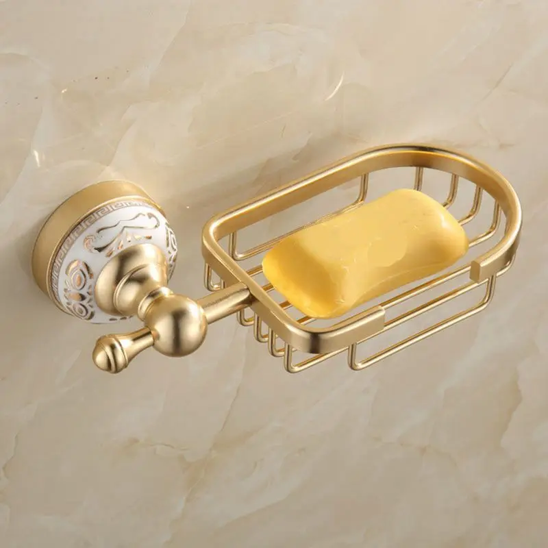 

Solid Aluminium Wall Mounted Antique Brass Color Bathroom Soap Basket New Bath