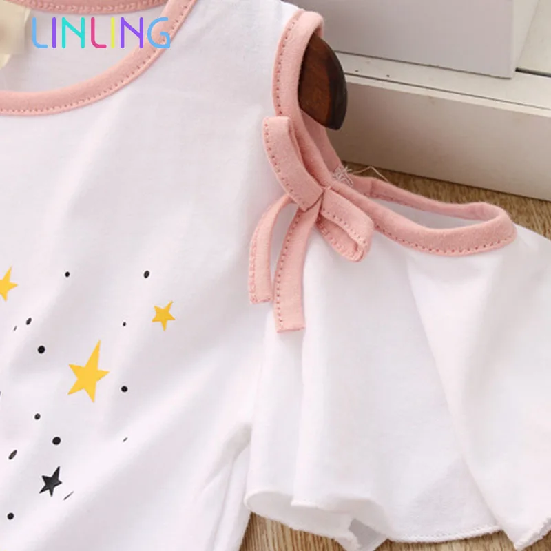 Платье с единорогом для девочек летние комплекты одежды 2020 Милая футболка +