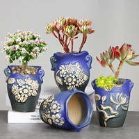 flower pot balcony decorations retro breathable stoneware ceramic pots cactus succulent pot maceta casa home decoration flowerpo