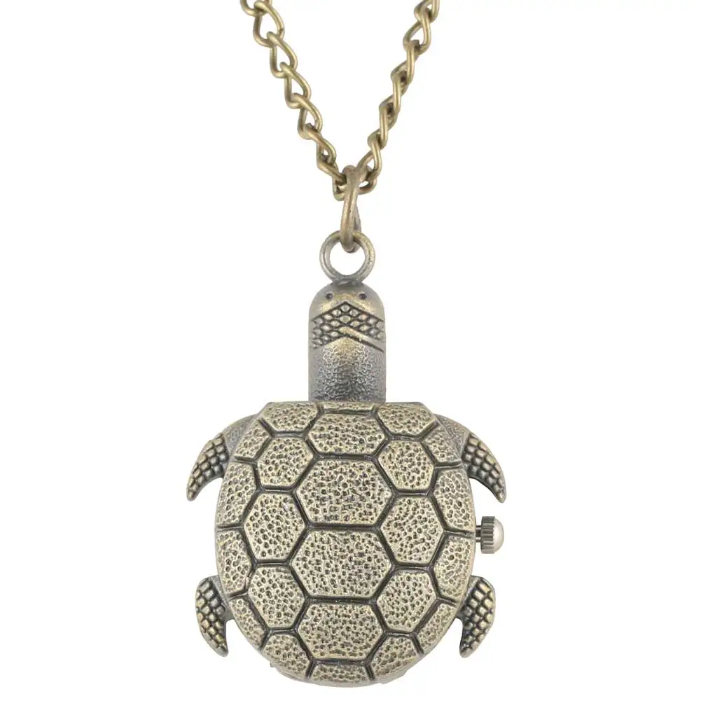 Изысканные карманные часы в форме черепахи мужские уникальные из бронзового