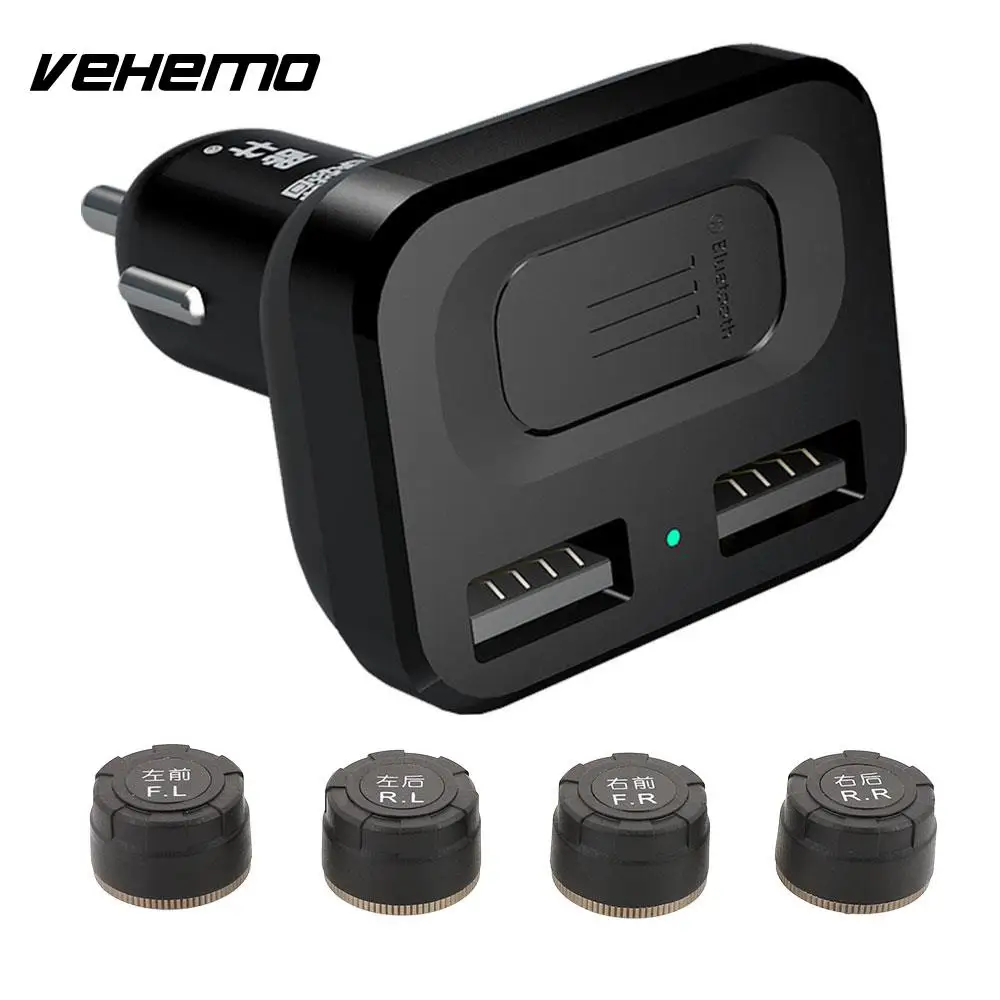 Автомобильная система контроля давления в шинах TPMS датчики прикуриватель USB порт