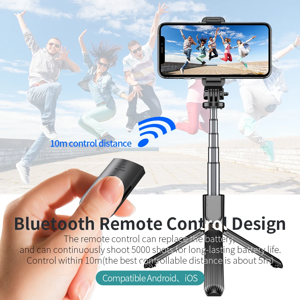 Essager 3 в 1 Беспроводная Bluetooth Гибкая селфи-палка Штатив для телефона iPhone Xiaomi