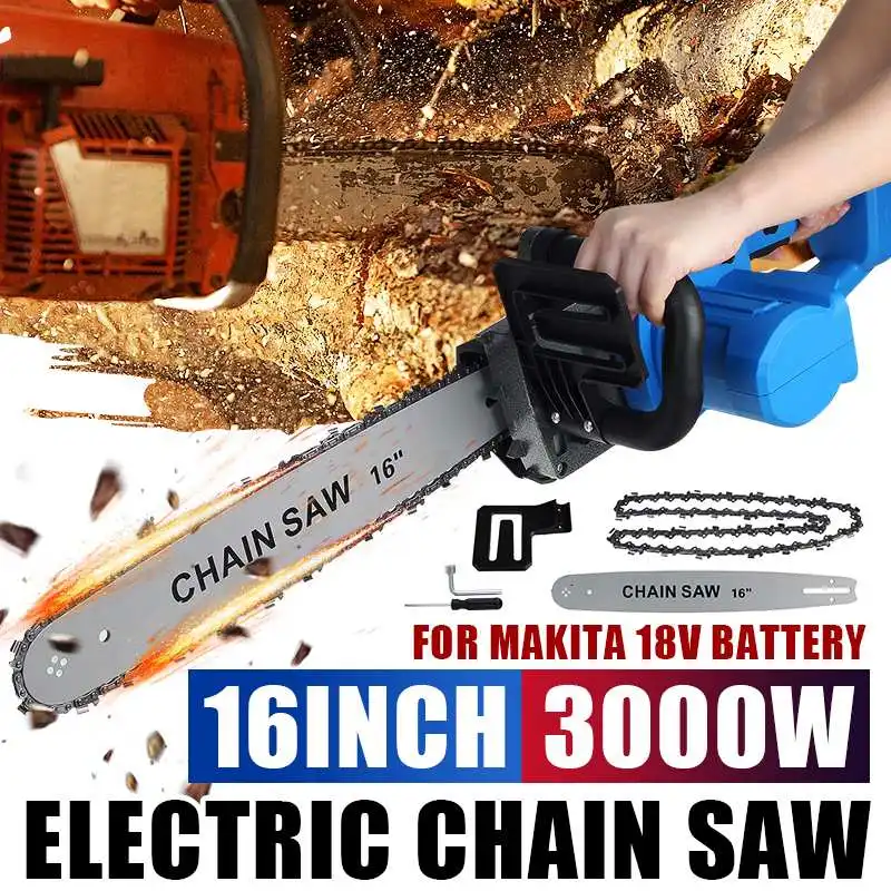 

NEW 16inch Electric Chainsaw Bracket Cordless Chain Saw Wood Cutter Cutting Machine Woodworking Tools for 18V Makita Battery