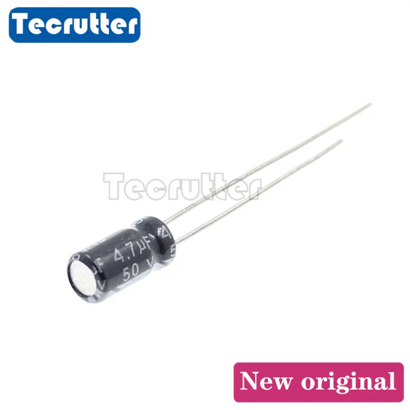 50PCS 50V 4.7UF DIP electrolytic capacitor 4.7uF 20% volume 4 x 7 5 11MM high frequency | Replacement Parts