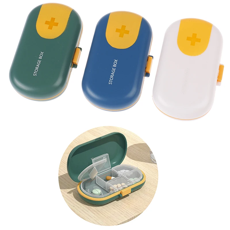 Portable Pill Box Distributed Small Mini Large Capacity Storage Travel Sealed Moisture-proof Medicine Dividable Tablet | Красота и