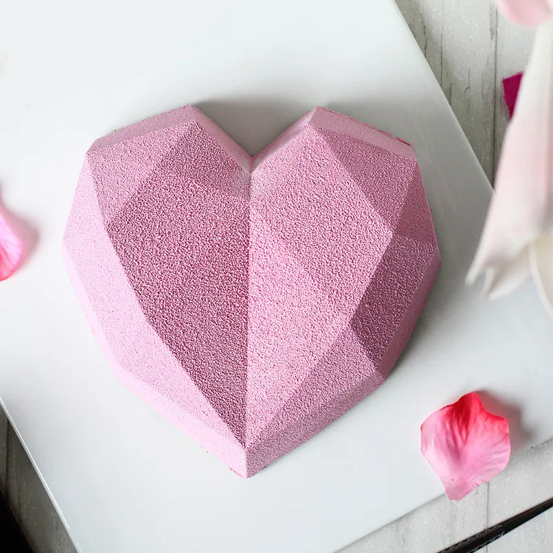 8 hole Diamond Love форма сердца силиконовая для выпечки муссов торт DIY силиконовые формы
