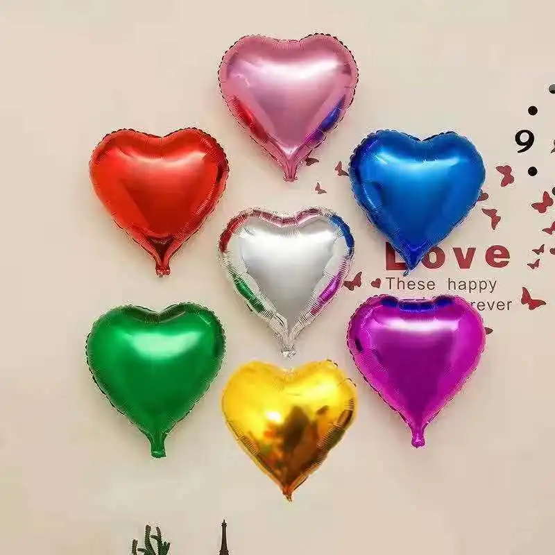 

10pcs 10 inch Pink Heart Aluminum Foil Balloons Wedding anniversary scene decorations Valentine Party Decoration Kids Balloon