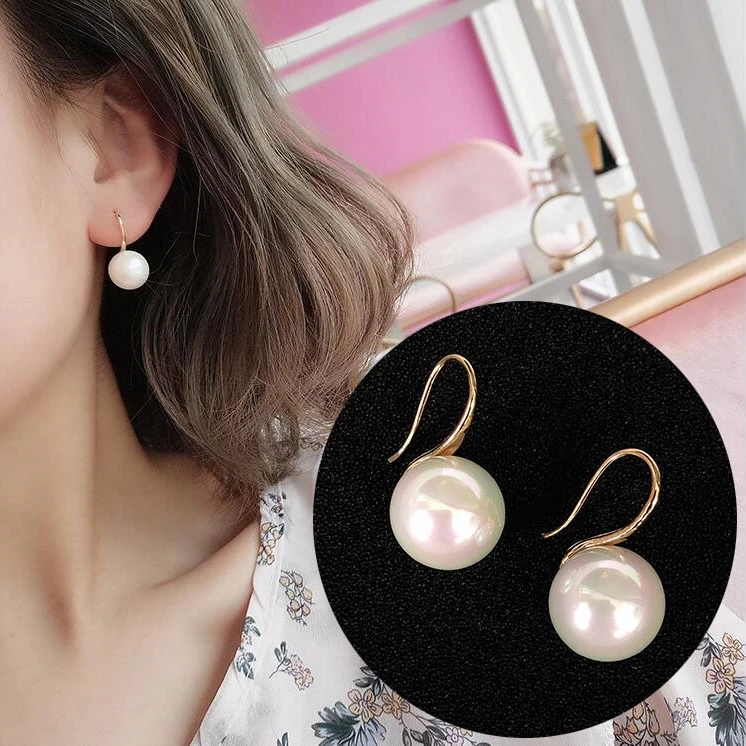 

2Pcs/Pair Fashion Pear Drop Earrings for Women Girls Simulation Pearl Stud Earrings Vintage Ear Statement Jewelry Accessories
