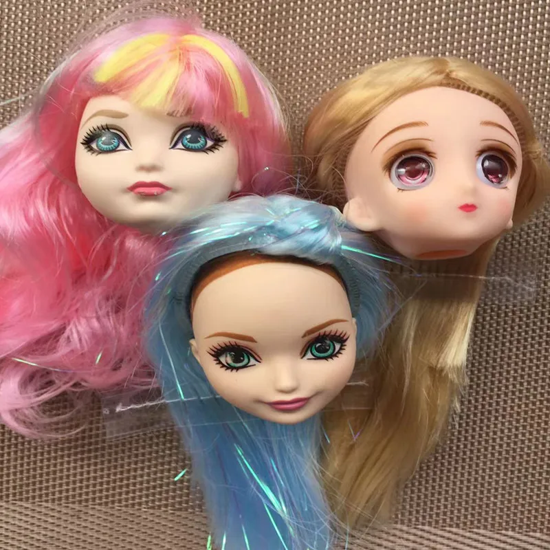 Ful Doll Wig Red Purple Pink Blue Gold Doll Hair 1/4 Doll Wig Bald Heads Girl Doll Diy Dressing Parts Decors Soft Hair Wig