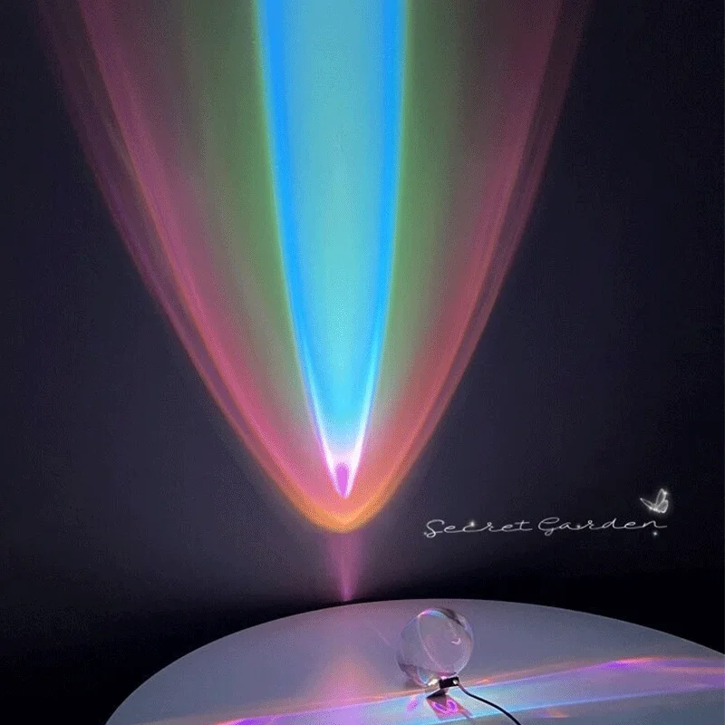 Sky Eye Crystal Table Lamp Italian Creative Exhibition Hall Living Room Designer Projector Atmosphere LED Sunset Night Lights | Освещение