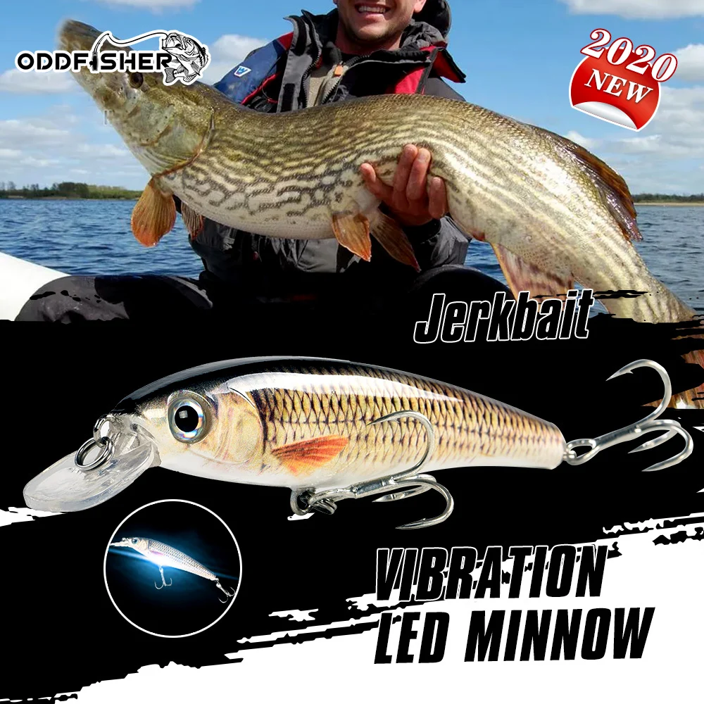 Oddfisher Джеркбейт Электрический тонущие рыболовные наживки блесна Isca Luminosa воблеры