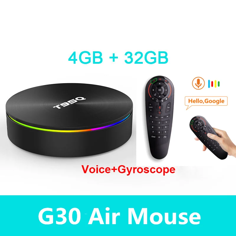 4G32G Add G30 T95Q 4 Гб 64 Гб ТВ приставка Android 9,0 LPDDR3 Amlogic S905X2 четырехъядерный 2,4G& 5GHz двойной Wifi BT4.1 100M H.265 4K 4GB 32GB Медиаплеер - Цвет: 4G32G Add G30