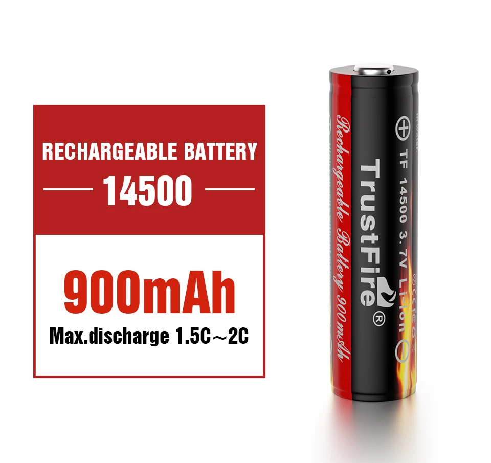 TrustFire AA 14500 3 7 в 900 мАч перезаряжаемая защищенная литий ионная батарея для фонарика