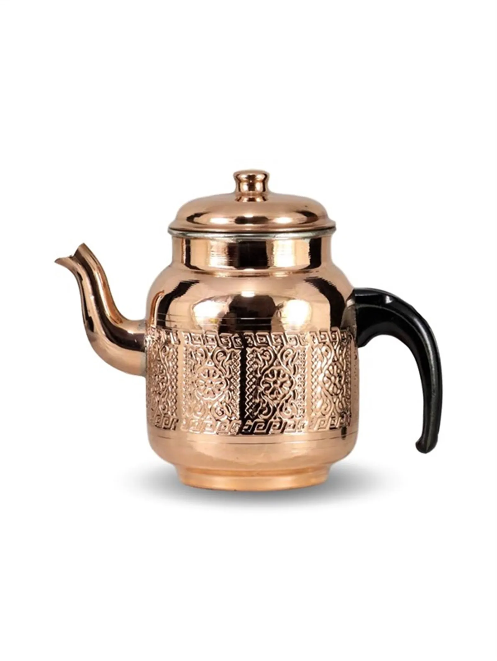 Morya Copper Turkish Tea Pots Set 1teapot Warmer Coffee Teaware Kettle Infuser Vintage Kitchen Decor Handmade 1.4L